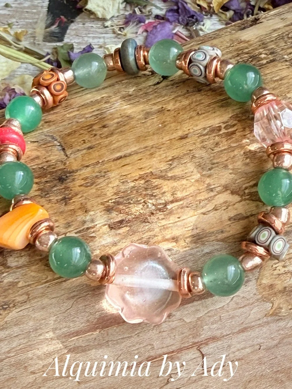 Green Aventurine beaded bracelet/Taurus star stone/libra healing crystal